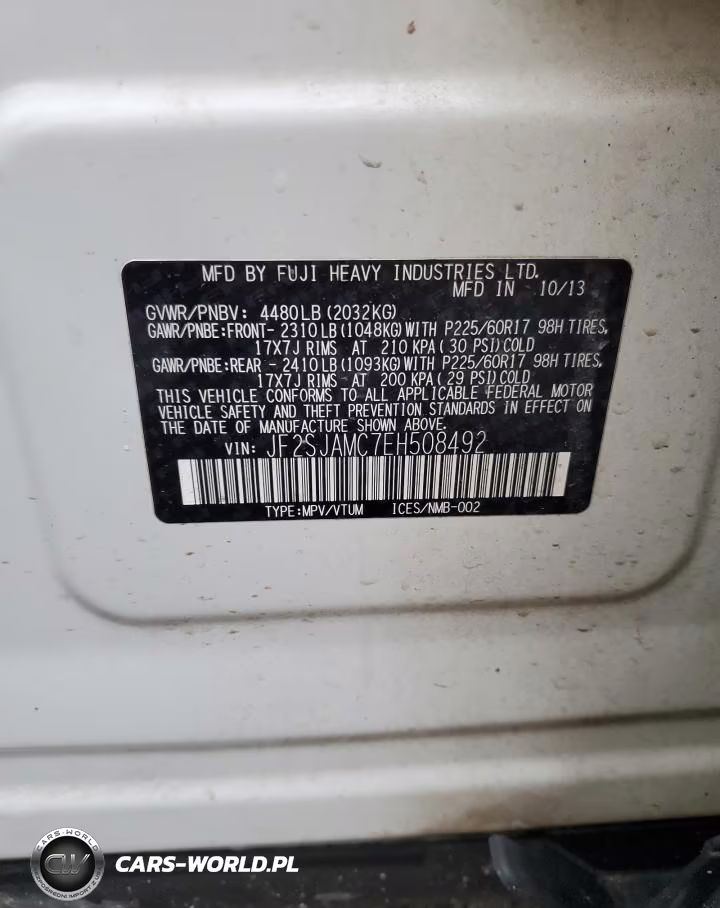 2014 Subaru Forester VIN:JF2SJAMC7EH508492 - 13