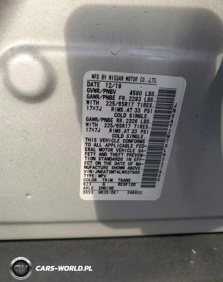 2020 Nissan Rogue S VIN:JN8AT2MT4LW037988 - 13