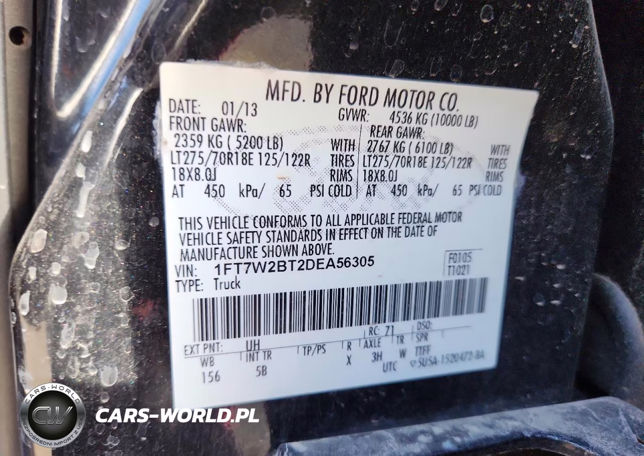 2013 Ford F250 Super Duty VIN:1FT7W2BT2DEA56305 - 12