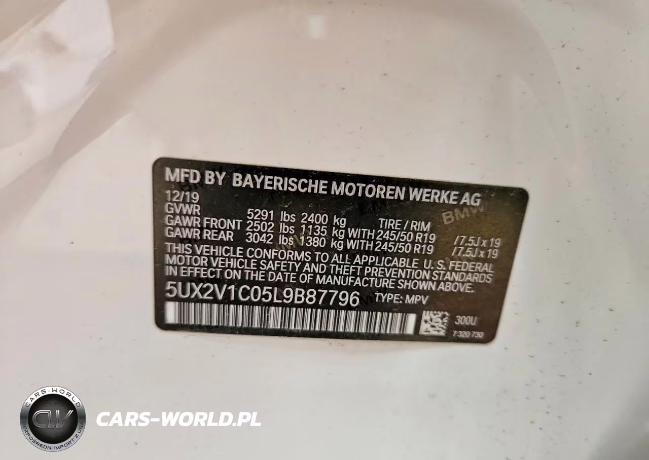 2020 BMW X4 xDrive30I VIN:5UX2V1C05L9B87796 - 13