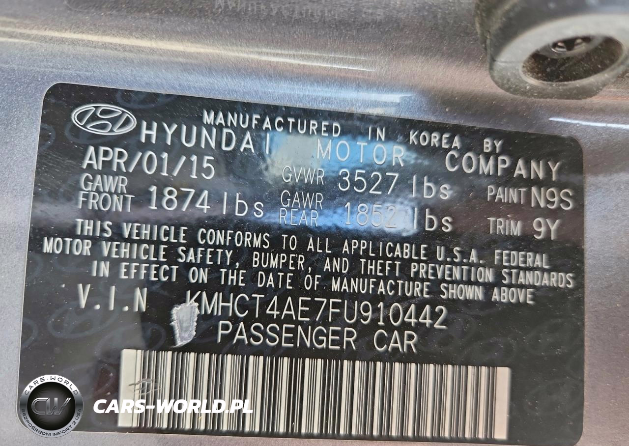 2015 Hyundai Accent Gls VIN:KMHCT4AE7FU910442 - 12