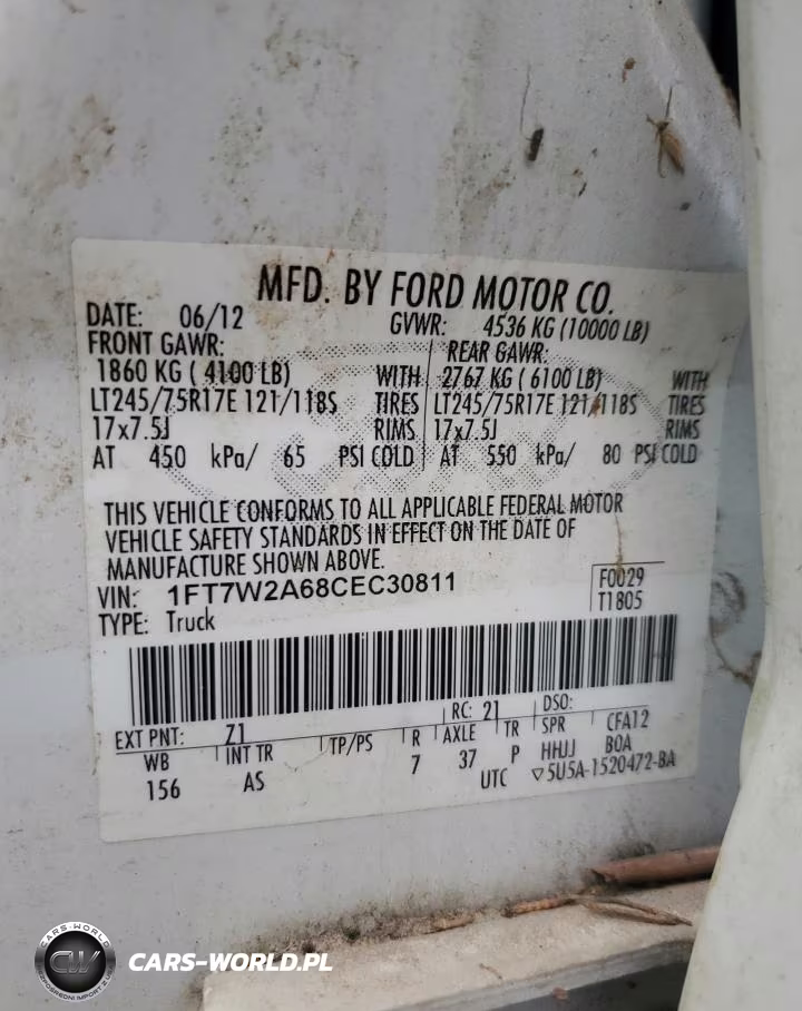 2012 Ford F250 Super Duty VIN:1FT7W2A68CEC30811 - 12