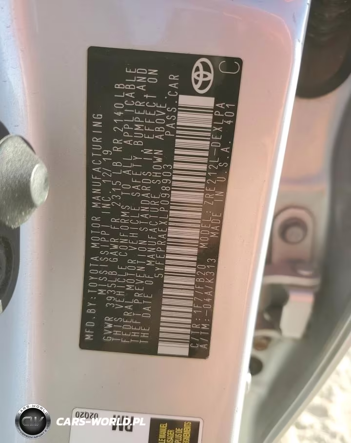2020 Toyota Corolla Le VIN:5YFEPRAEXLP098903 - 12