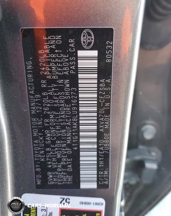 2020 Toyota Camry Se VIN:4T1G11AK8LU916273 - 13