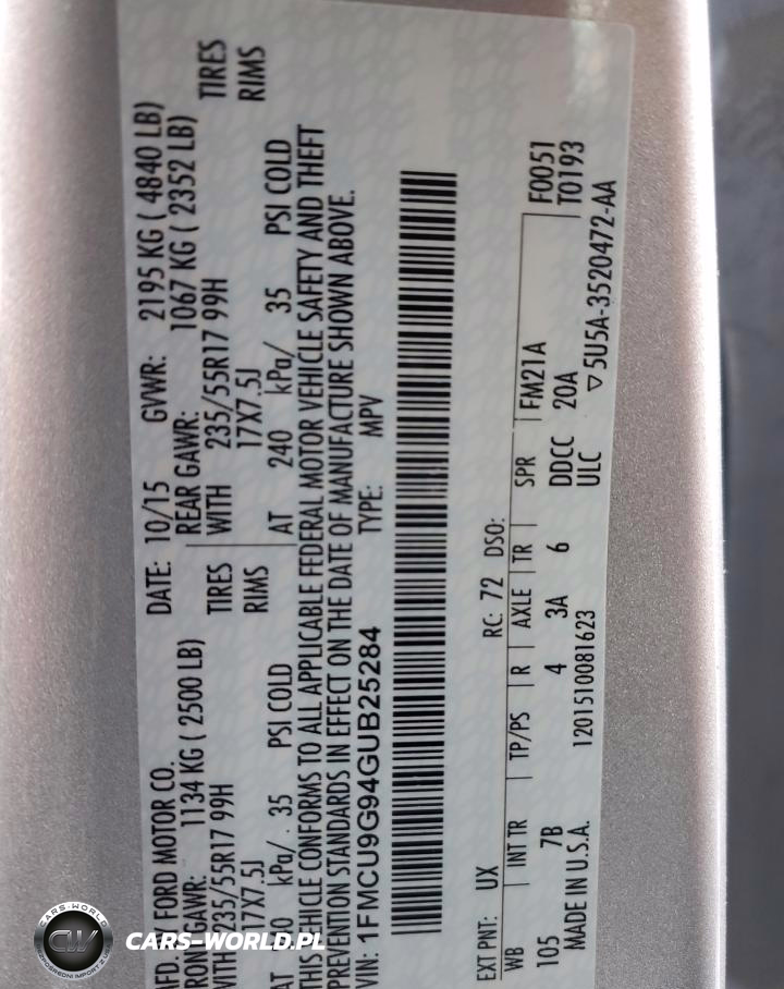 2016 Ford Escape Se VIN:1FMCU9G94GUB25284 - 12