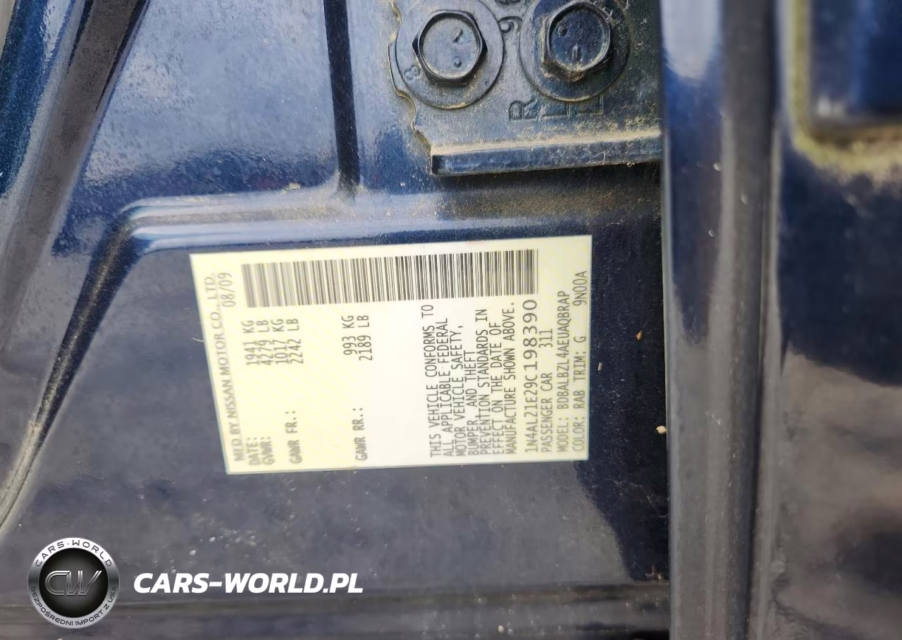 2009 Nissan Altima 2.5 VIN:1N4AL21E29C198390 - 12