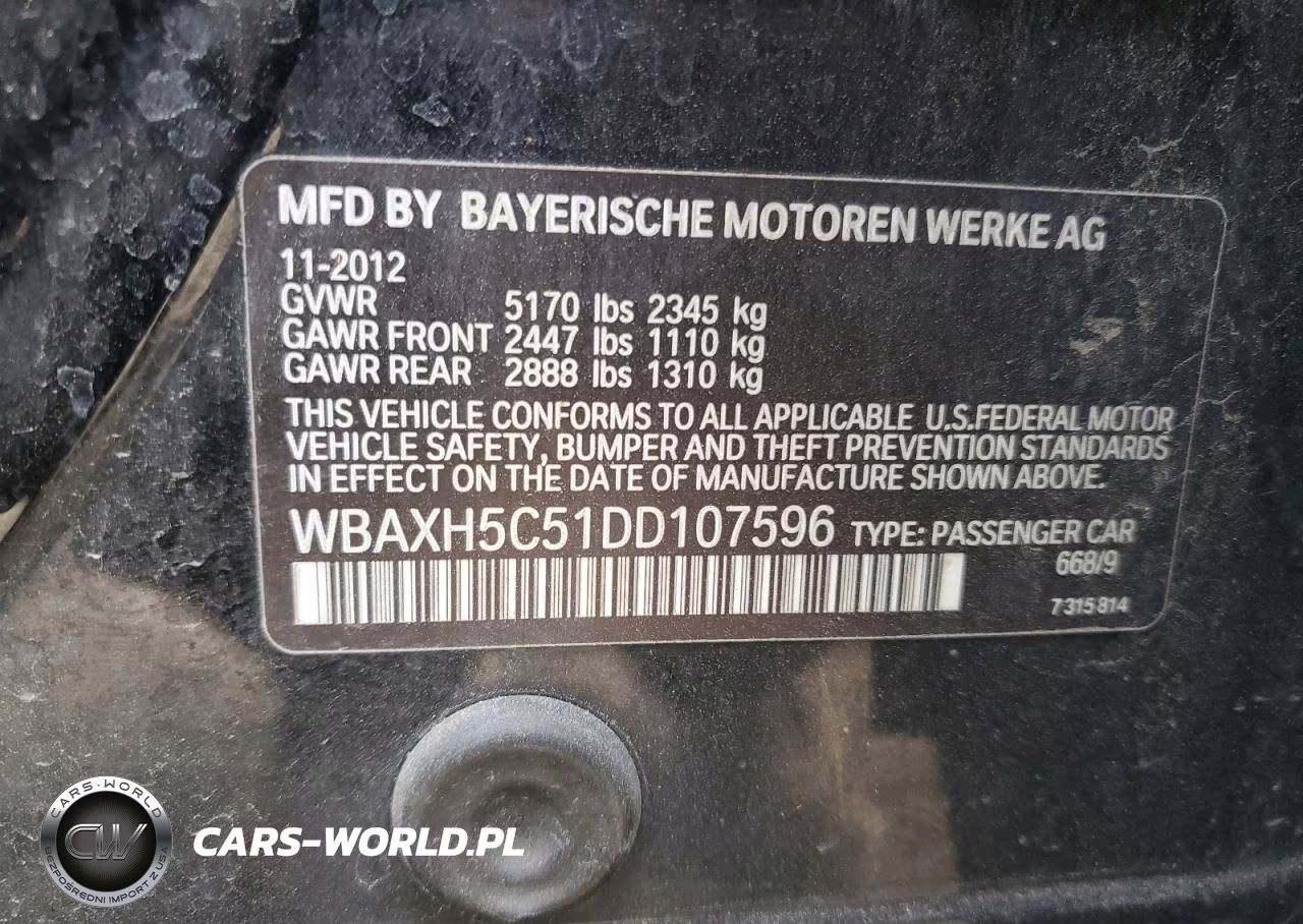 2013 BMW 528 Xi VIN:WBAXH5C51DD107596 - 12