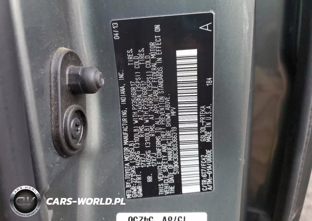 2013 Toyota Sienna VIN:5TDKK3DC3DS366319 - 13