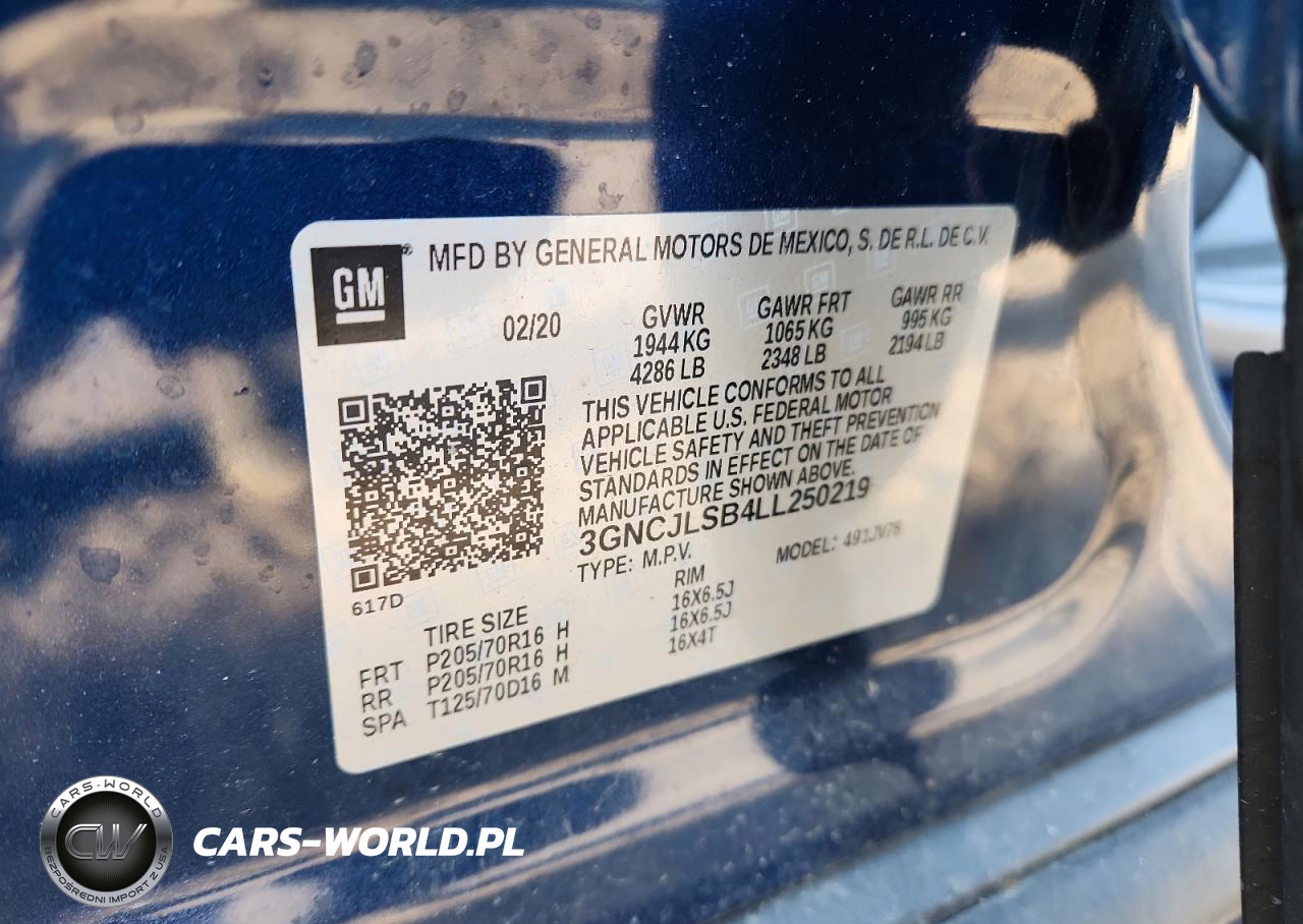 2020 Chevrolet Trax 1Lt VIN:3GNCJLSB4LL250219 - 13