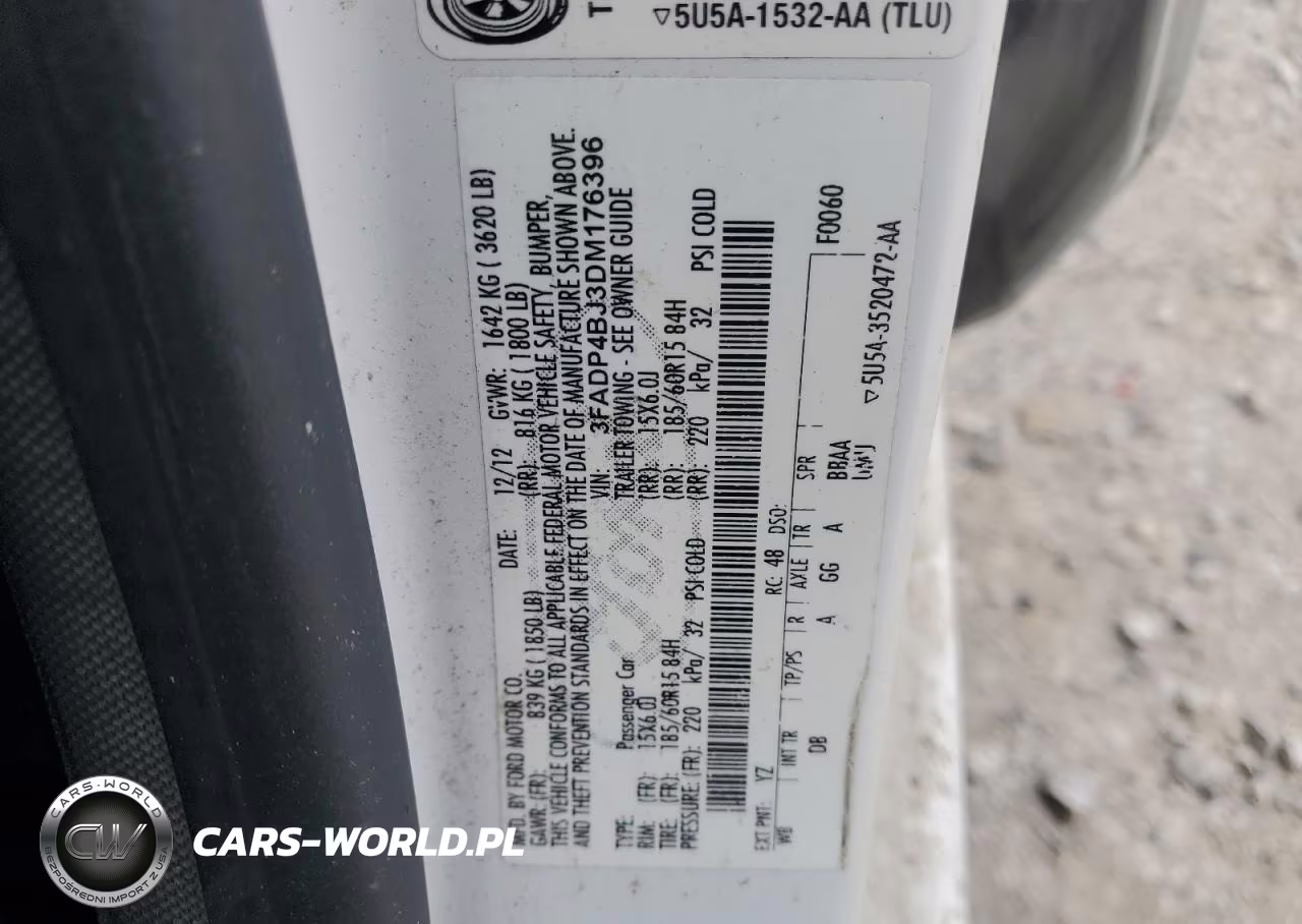2013 Ford Fiesta Se VIN:3FADP4BJ3DM176396 - 12