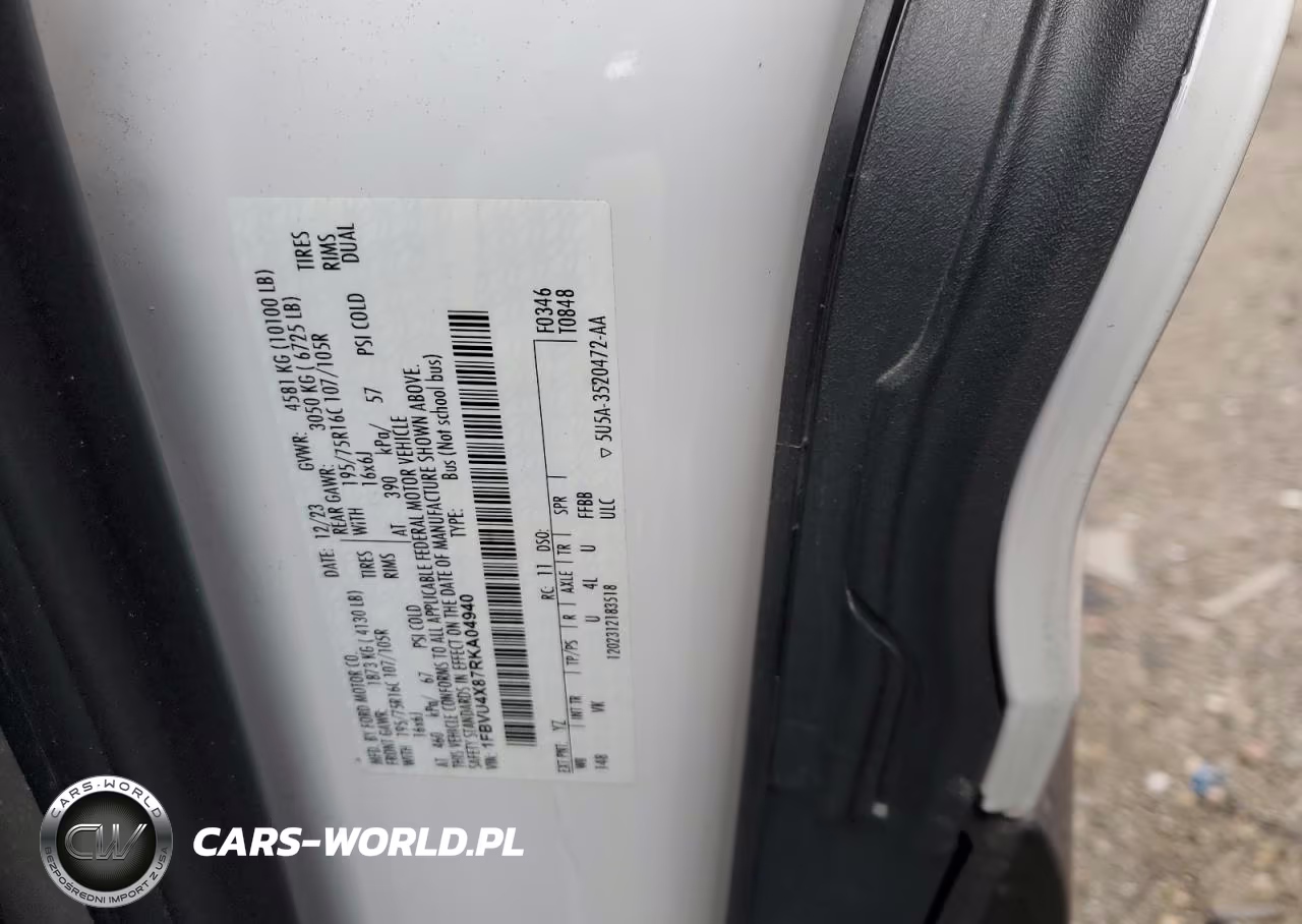 2024 Ford Transit T-350 Hd VIN:1FBVU4X87RKA04940 - 12
