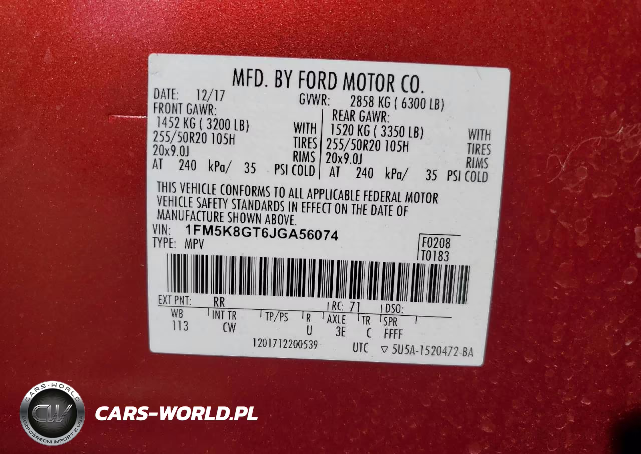 2018 Ford Explorer Sport VIN:1FM5K8GT6JGA56074 - 13