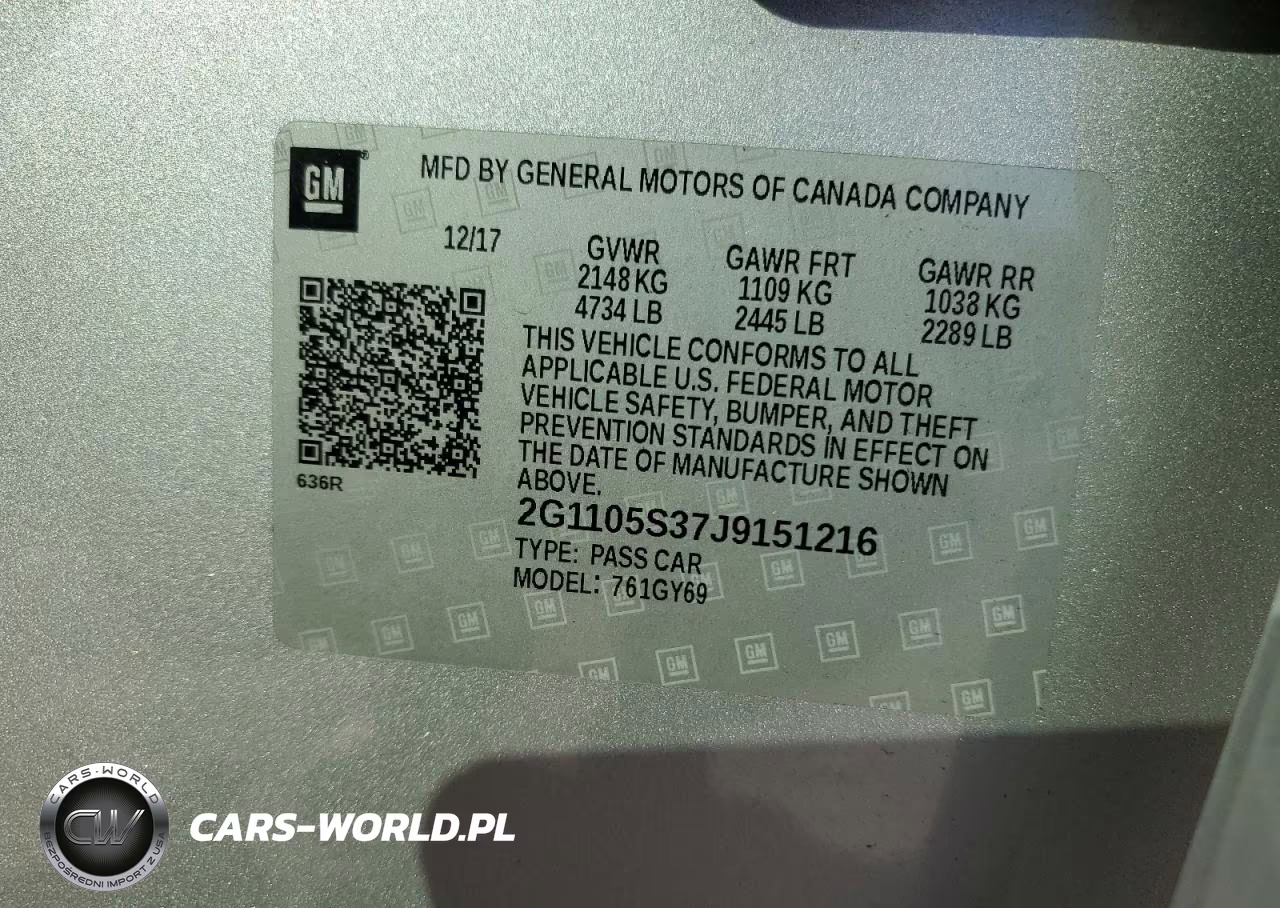 2018 Chevrolet Impala Lt VIN:2G1105S37J9151216 - 13