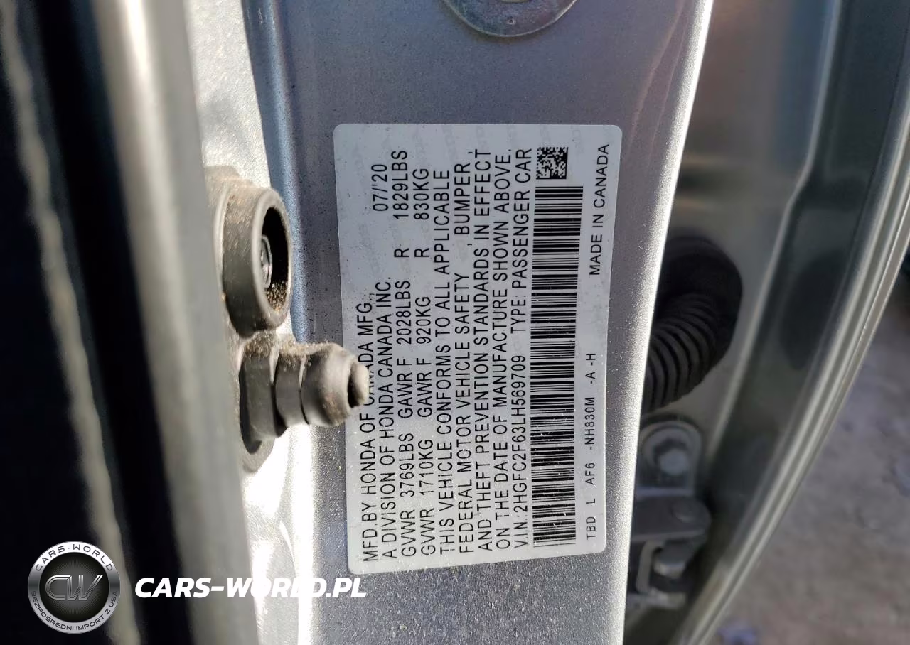 2020 Honda Civic Lx VIN:2HGFC2F63LH569709 - 12