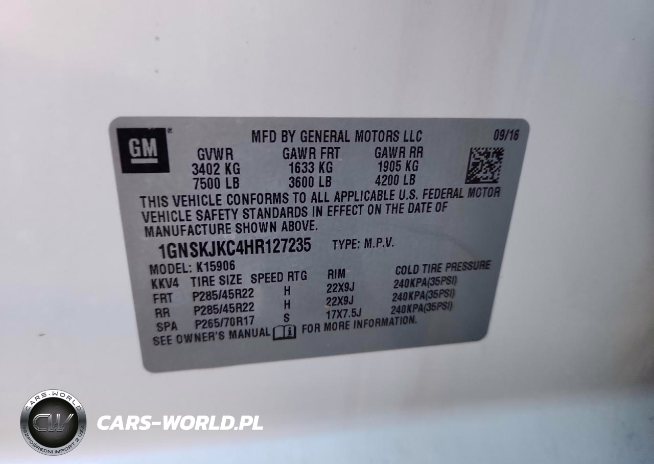 2017 Chevrolet Suburban K1500 Premier VIN:1GNSKJKC4HR127235 - 13