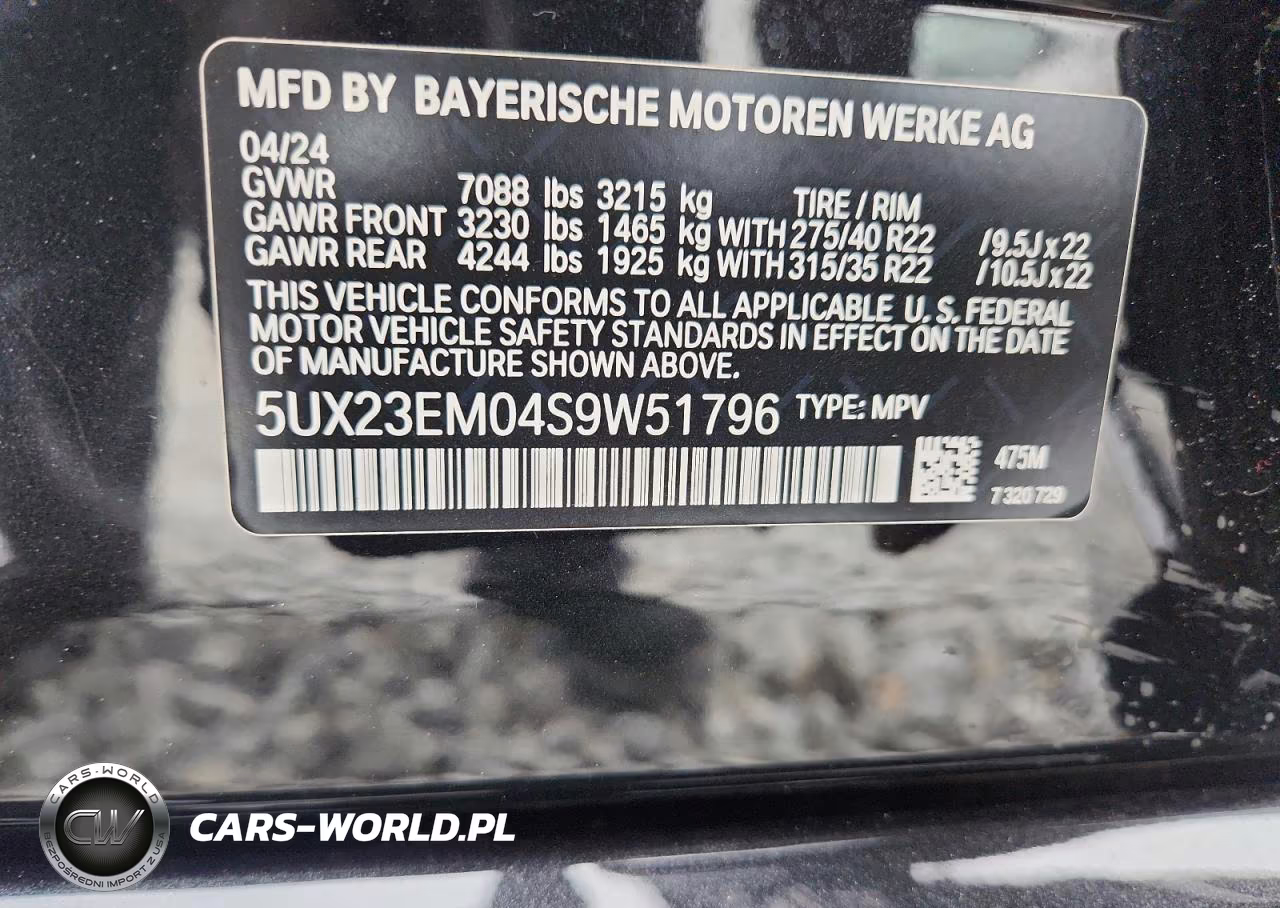 2025 BMW X7 xDrive40I VIN:5UX23EM04S9W51796 - 12