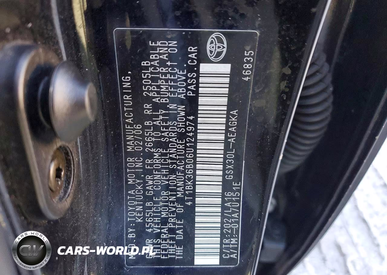 2006 Toyota Avalon Xl VIN:4T1BK36B06U124974 - 12