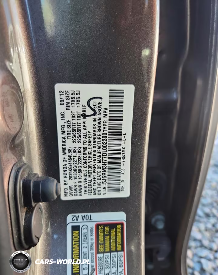 2013 Honda Cr-V Exl VIN:5J6RM3H77DL002390 - 13