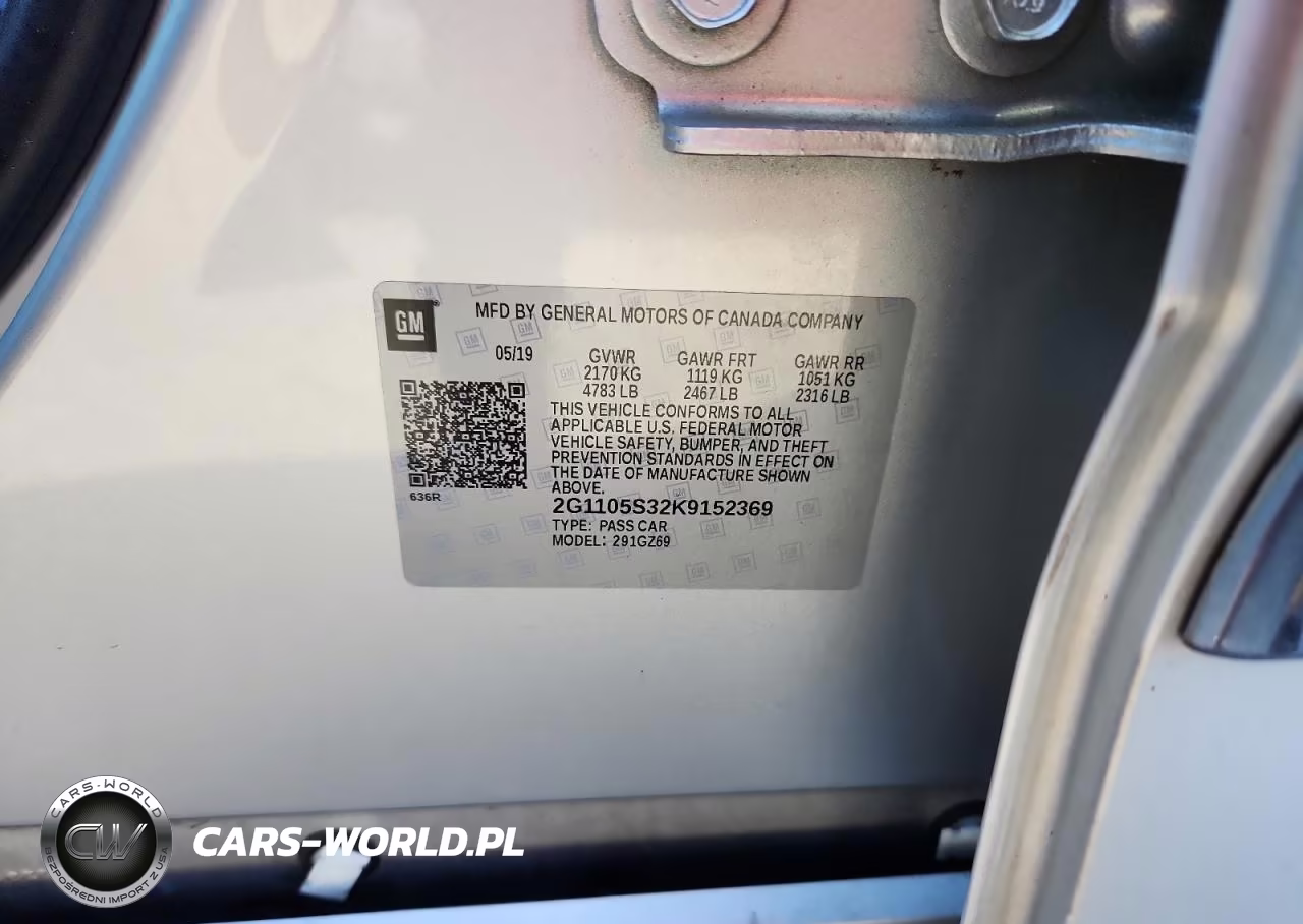 2019 Chevrolet Impala Premier VIN:2G1105S32K9152369 - 12