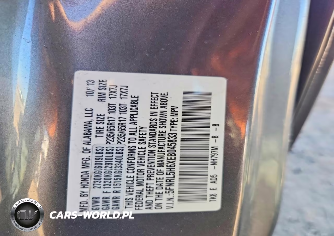2014 Honda Odyssey Exl VIN:5FNRL5H6XEB045833 - 13