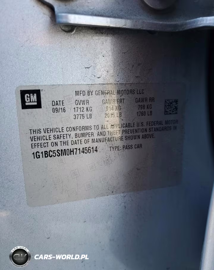 2017 Chevrolet Cruze Ls VIN:1G1BC5SM0H7145614 - 12