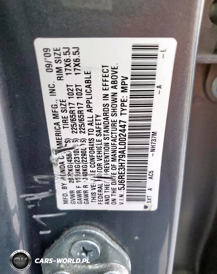 2010 Honda Cr-V Exl VIN:5J6RE3H79AL002447 - 13