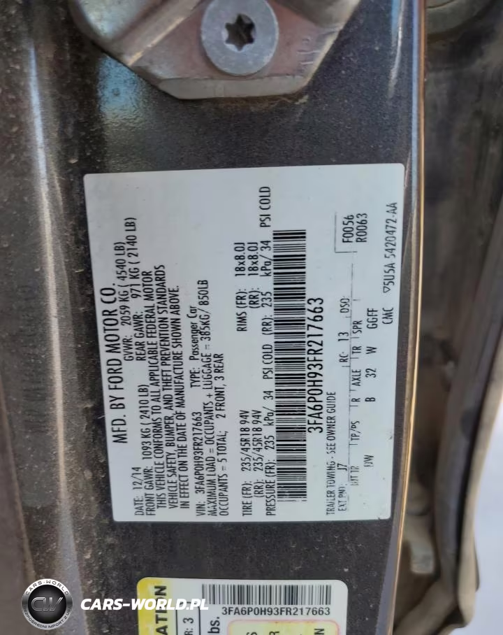 2015 Ford Fusion Se VIN:3FA6P0H93FR217663 - 12