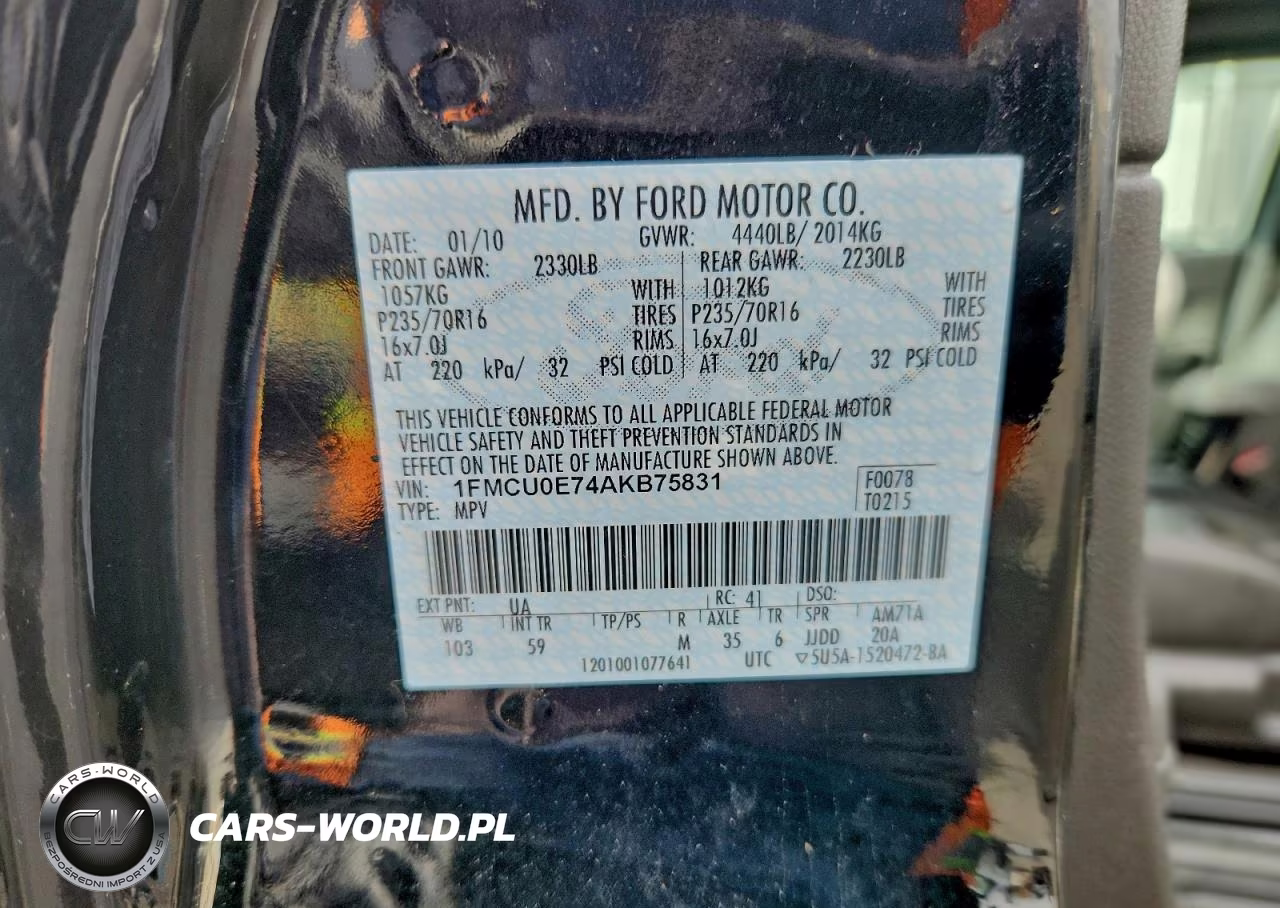 2010 Ford Escape Limited VIN:1FMCU0E74AKB75831 - 13