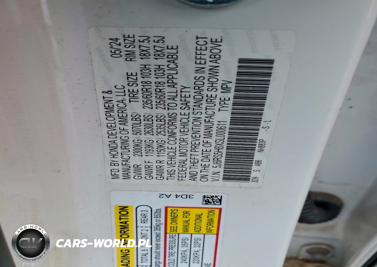 2025 Honda Crv Awd VIN:5J6RS5H8XSL000611 - 12