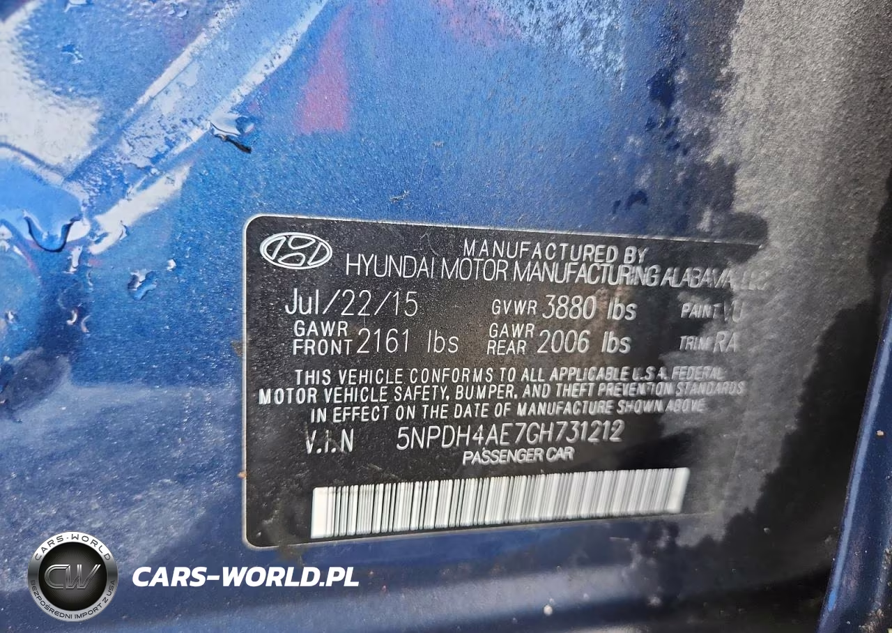 2016 Hyundai Elantra Se VIN:5NPDH4AE7GH731212 - 12