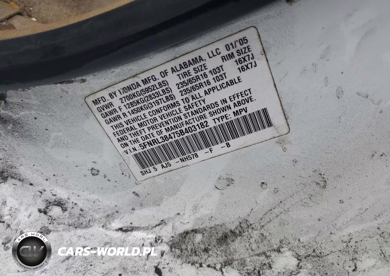 2005 Honda Odyssey Ex VIN:5FNRL38475B403182 - 12