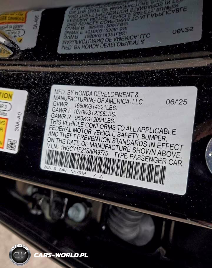 2025 Honda Accord Lx VIN:1HGCY1F21SA049775 - 12