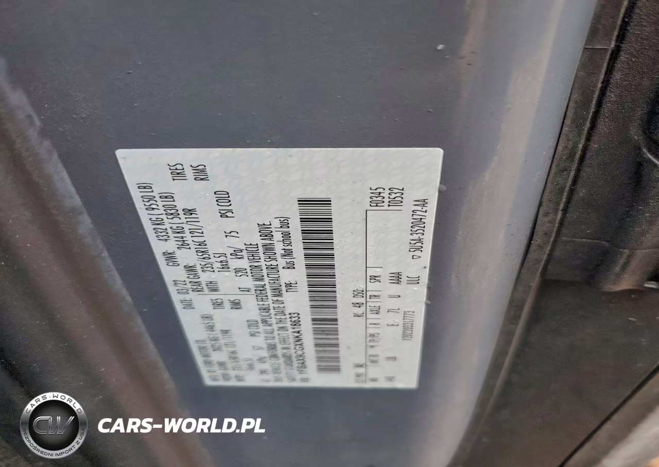 2022 Ford Transit T-350 VIN:1FBAX9CGXNKA18633 - 13