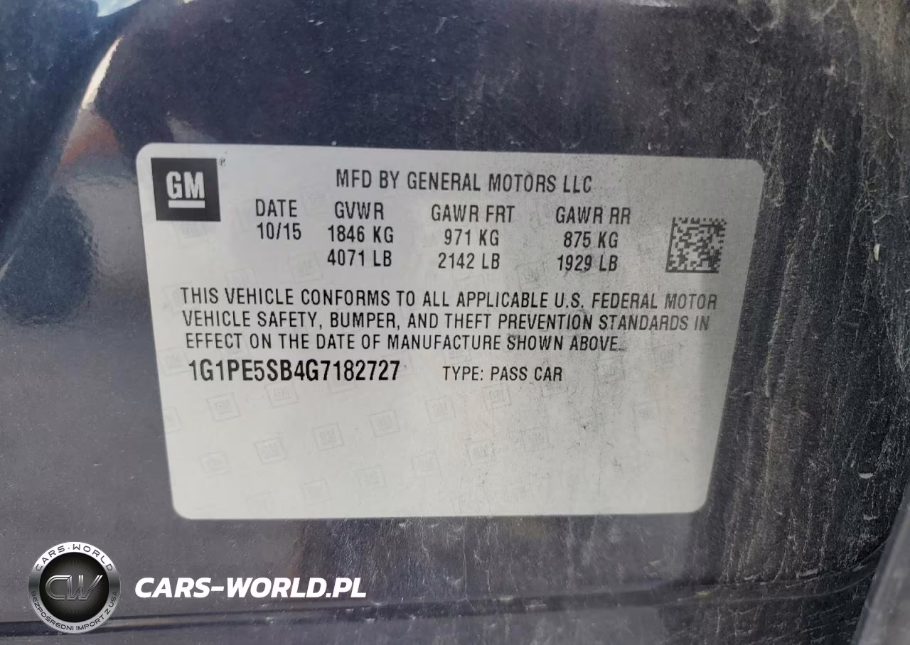 2016 Chevrolet Cruze Limited Lt VIN:1G1PE5SB4G7182727 - 12