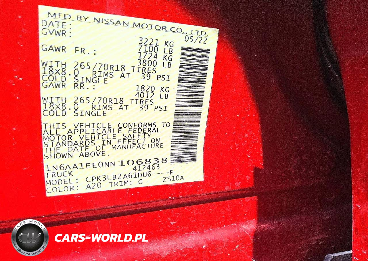 2022 Nissan Titan S VIN:1N6AA1EE0NN106838 - 12