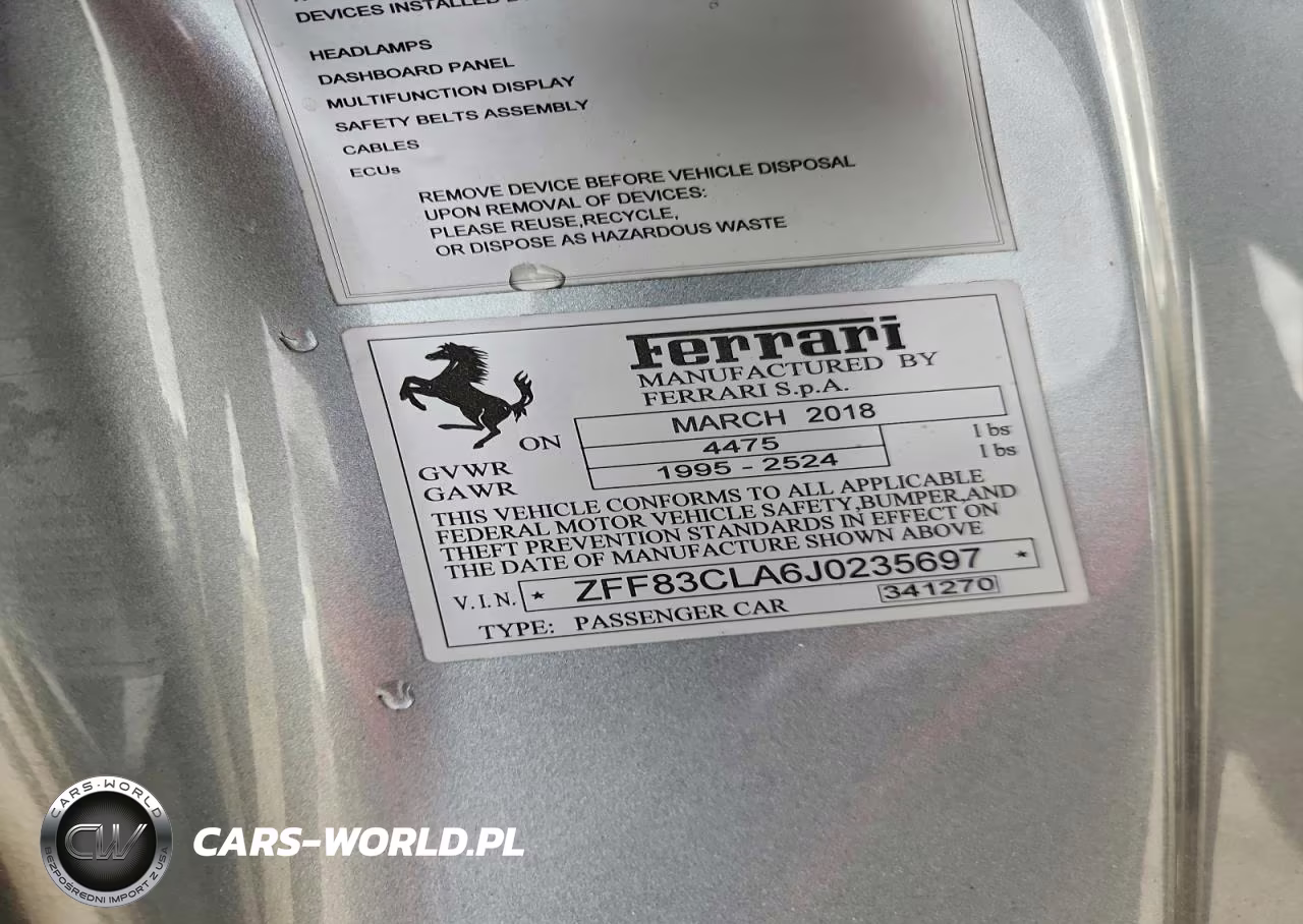 2018 Ferrari 812 Superfast VIN:ZFF83CLA6J0235697 - 12