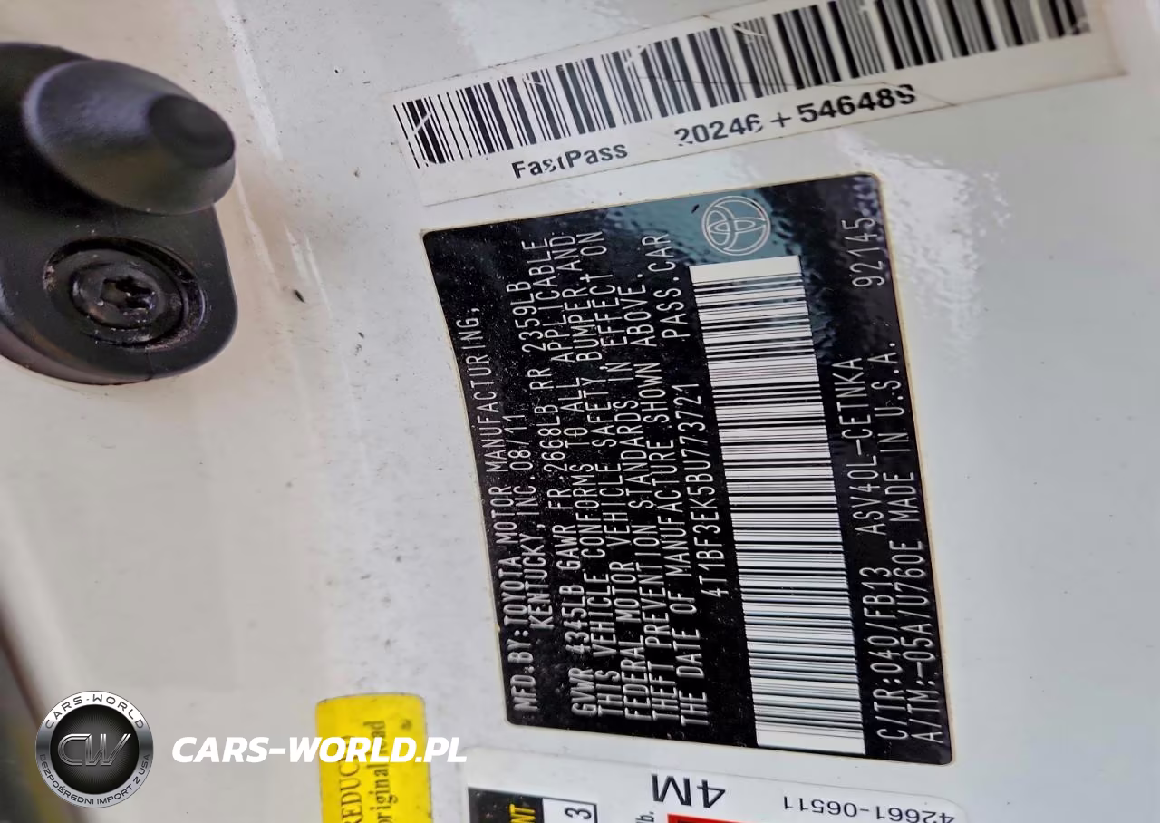 2011 Toyota Camry Base VIN:4T1BF3EK5BU773721 - 12