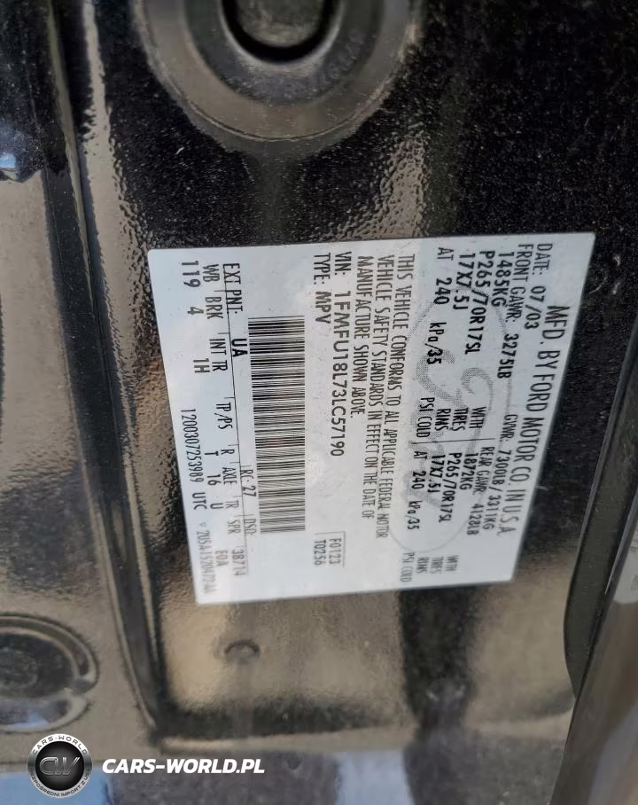 2003 Ford Expedition Eddie Bauer VIN:1FMFU18L73LC57190 - 13