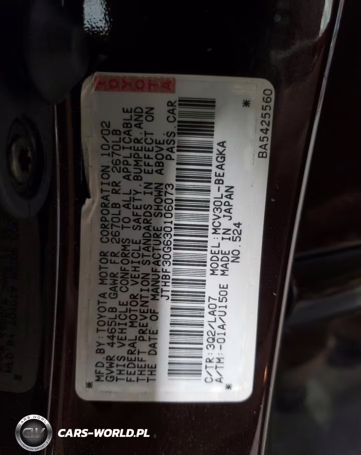 2003 Lexus Es 300 VIN:JTHBF30G630106073 - 13