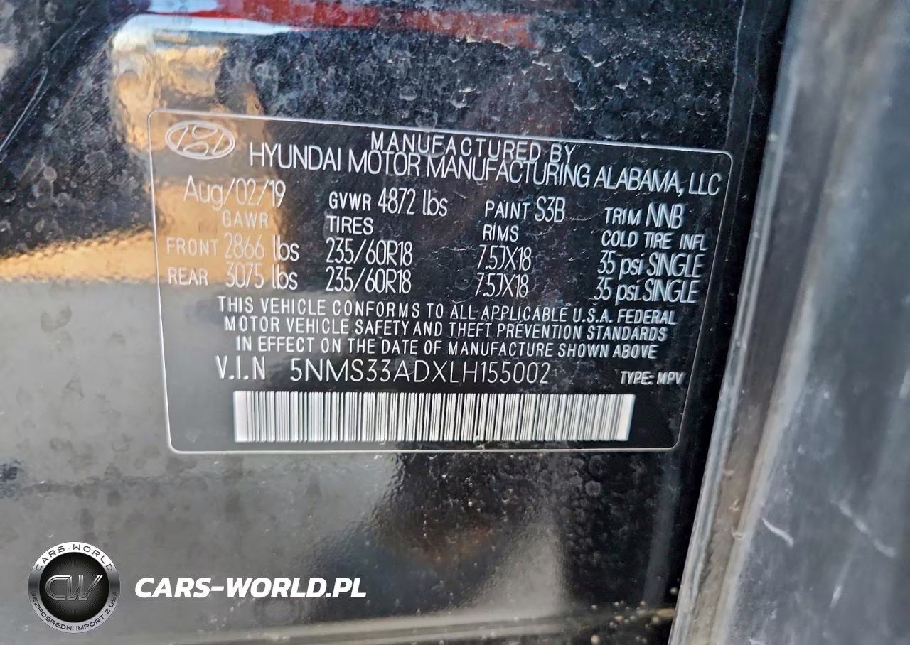 2020 Hyundai Santa Fe Sel VIN:5NMS33ADXLH155002 - 13