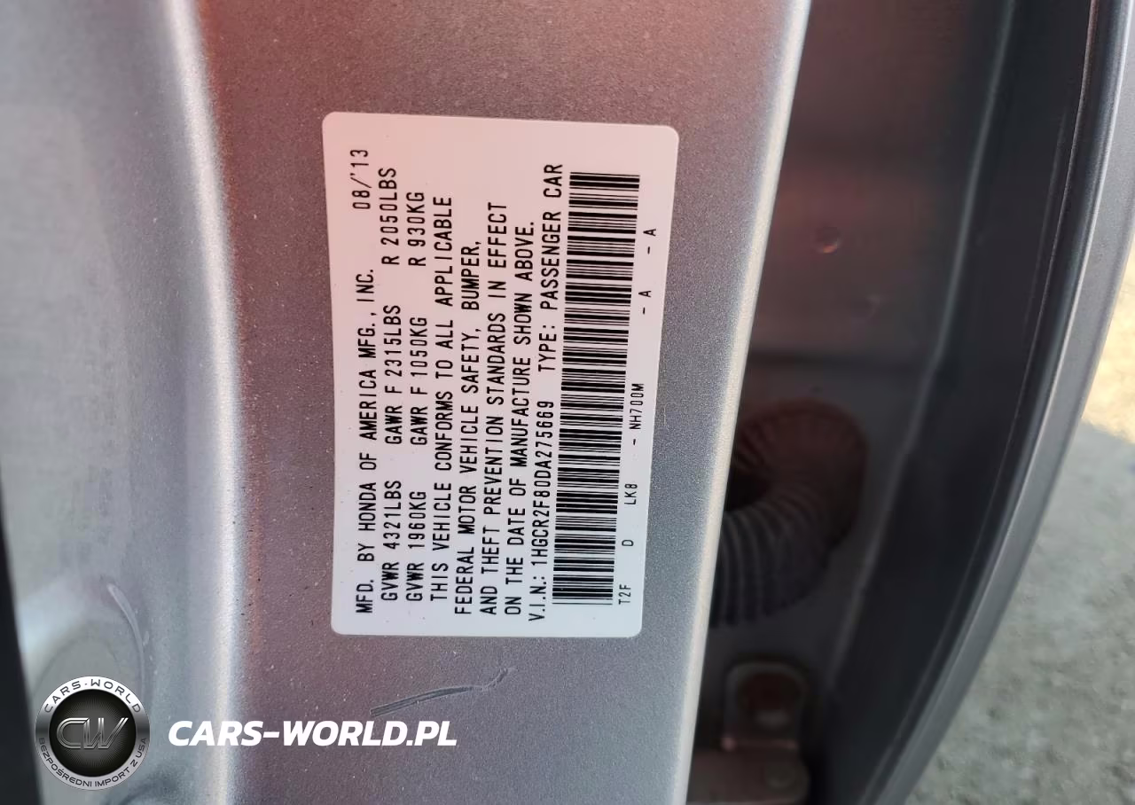 2013 Honda Accord Exl VIN:1HGCR2F80DA275669 - 12