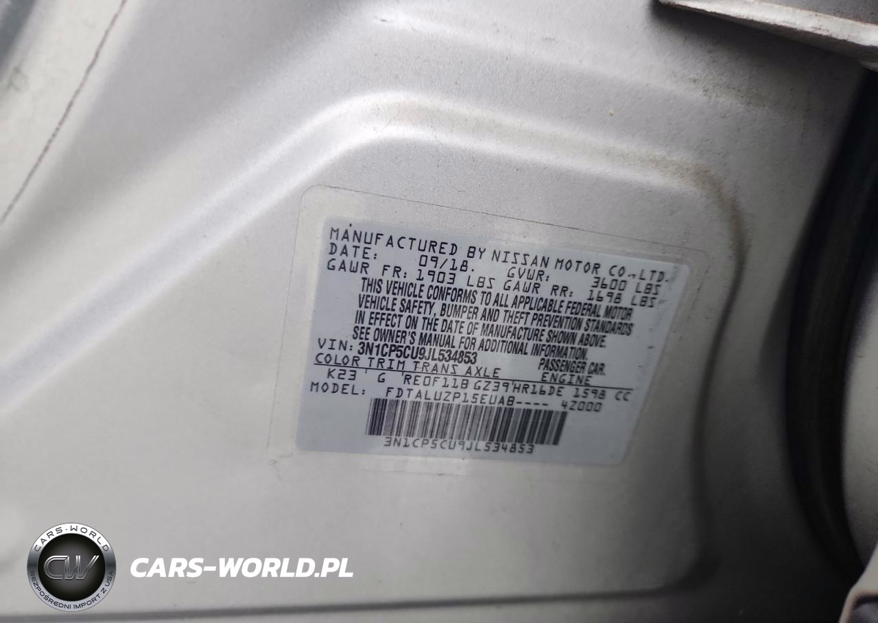 2018 Nissan Kicks Sr VIN:3N1CP5CU9JL534853 - 13