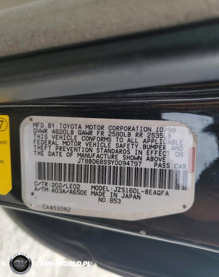 2000 Lexus Gs 300 VIN:JT8BD68S9Y0094797 - 12