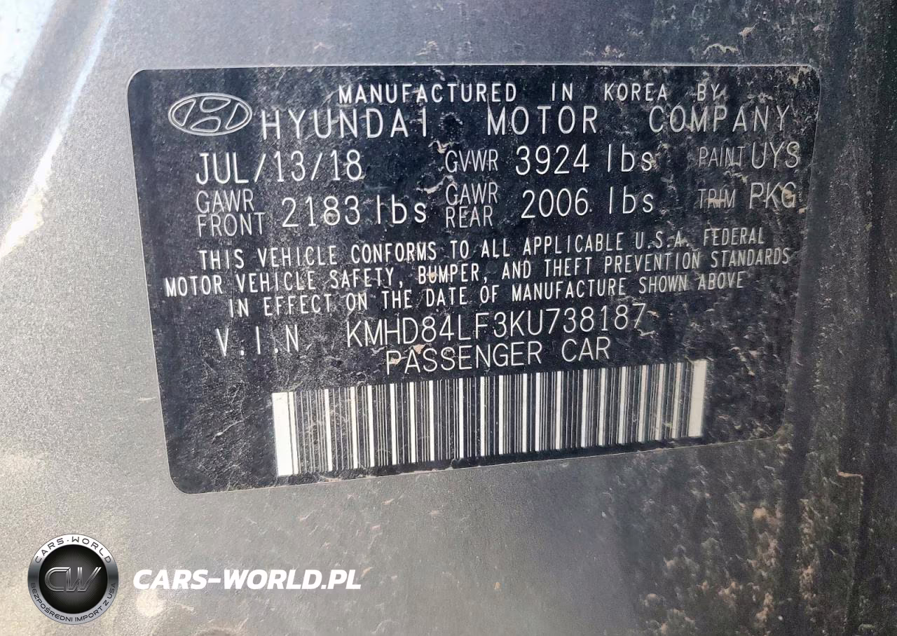 2019 Hyundai Elantra Sel VIN:KMHD84LF3KU738187 - 12