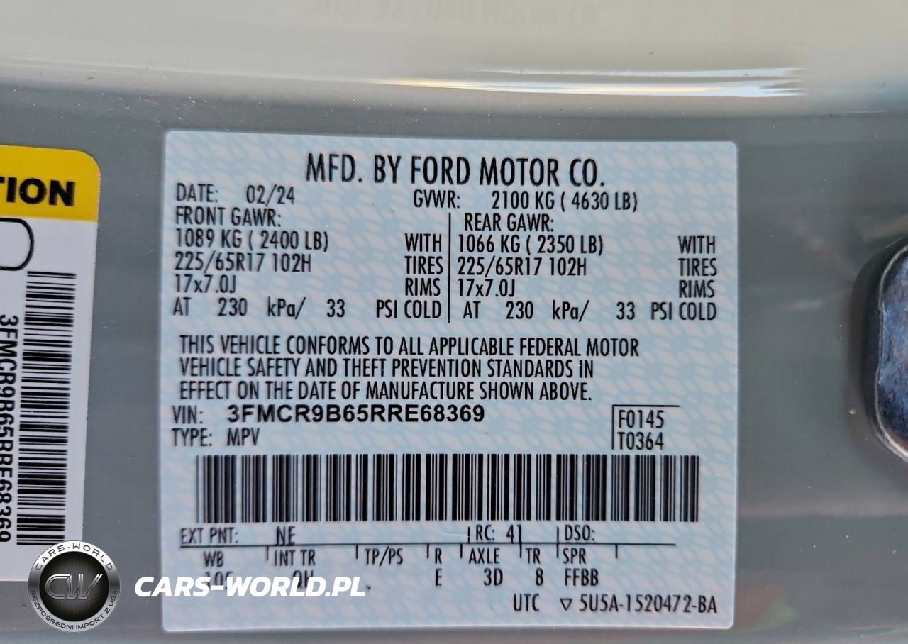 2024 Ford Bronco Sport Big Bend VIN:3FMCR9B65RRE68369 - 13