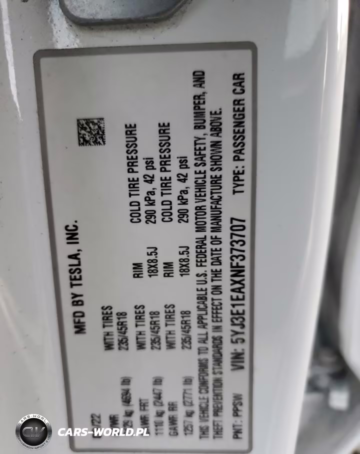2022 Tesla Model 3 VIN:5YJ3E1EAXNF373707 - 13