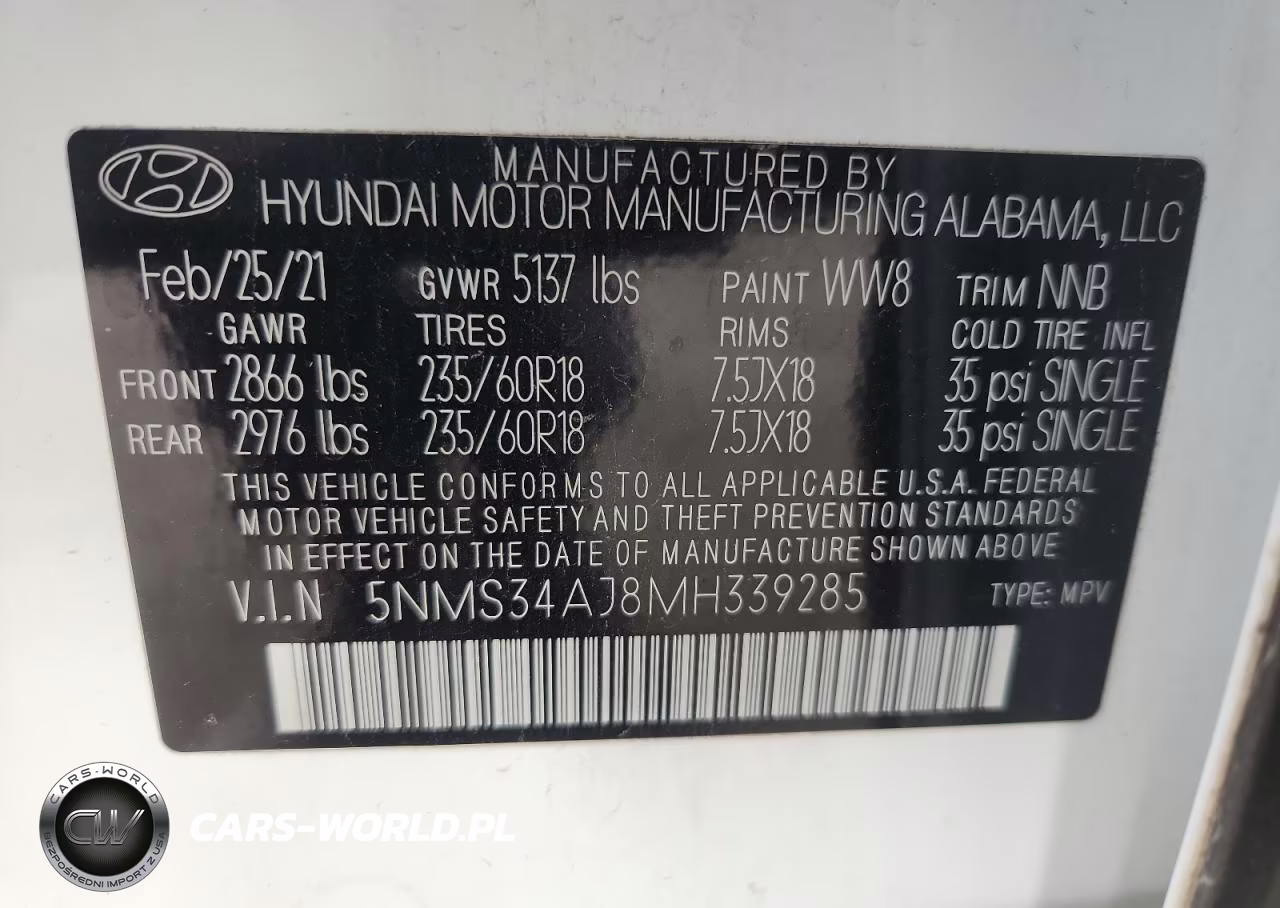 2021 Hyundai Santa Fe Sel VIN:5NMS34AJ8MH339285 - 13