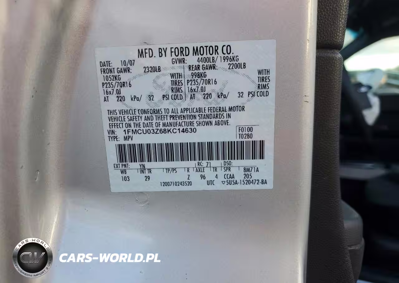 2008 Ford Escape Xlt VIN:1FMCU03Z68KC14630 - 14