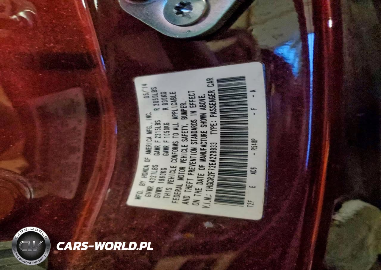 2014 Honda Accord Ex VIN:1HGCR2F72EA229933 - 12