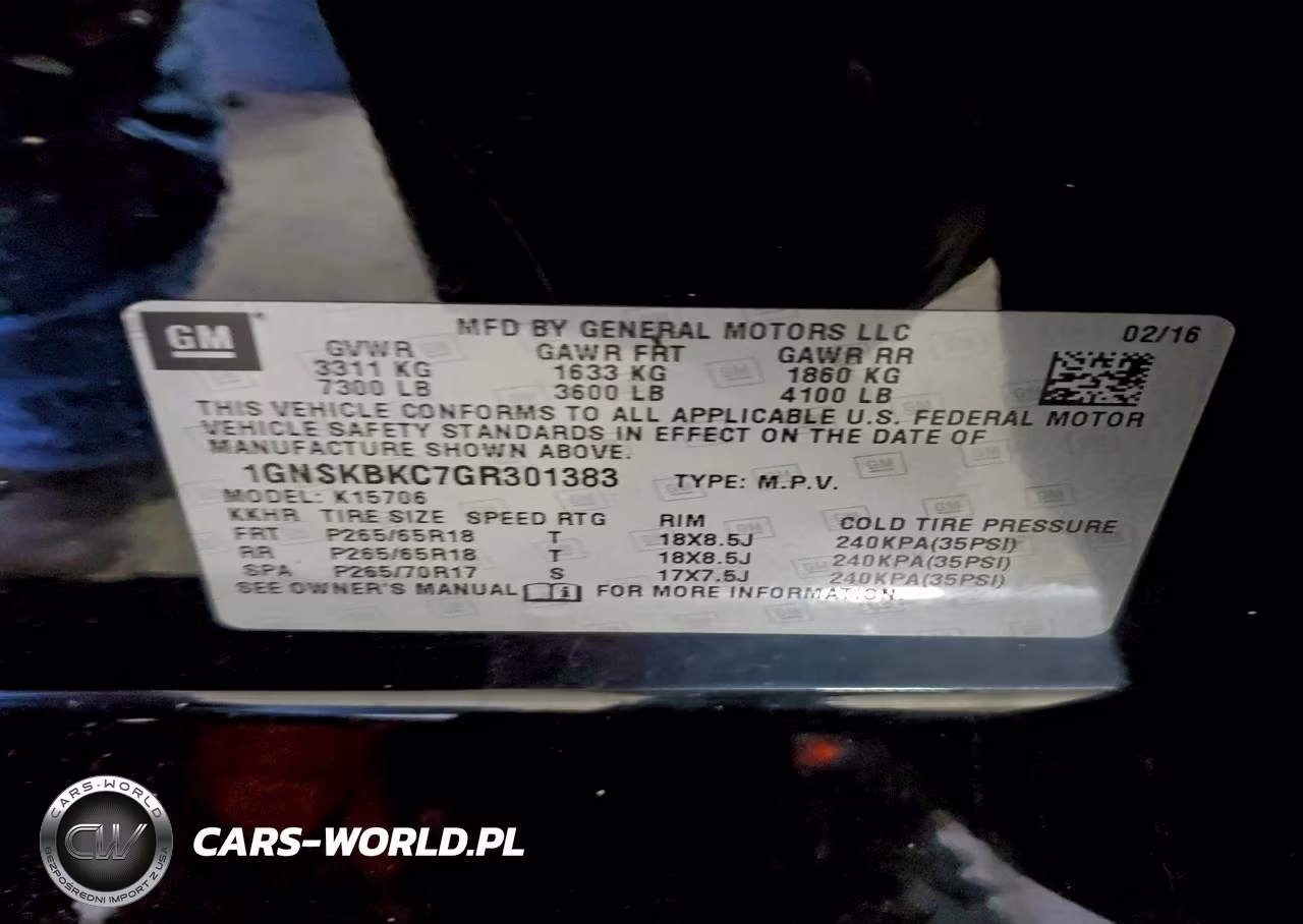 2016 Chevrolet Tahoe K1500 Lt VIN:1GNSKBKC7GR301383 - 13